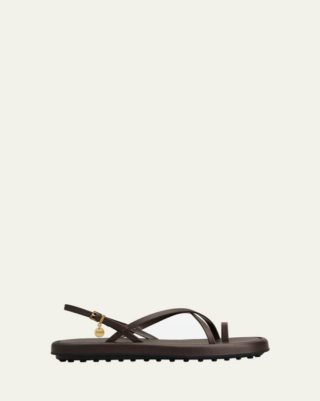 Multi-Strap Leather Toe-Loop Sandals